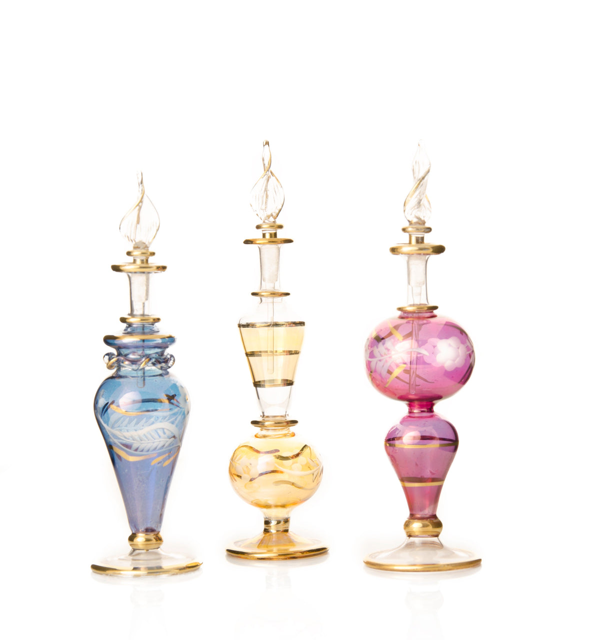 Hana Gilded Trio Egyptian glass perfume bottle, Model 29 — second view
