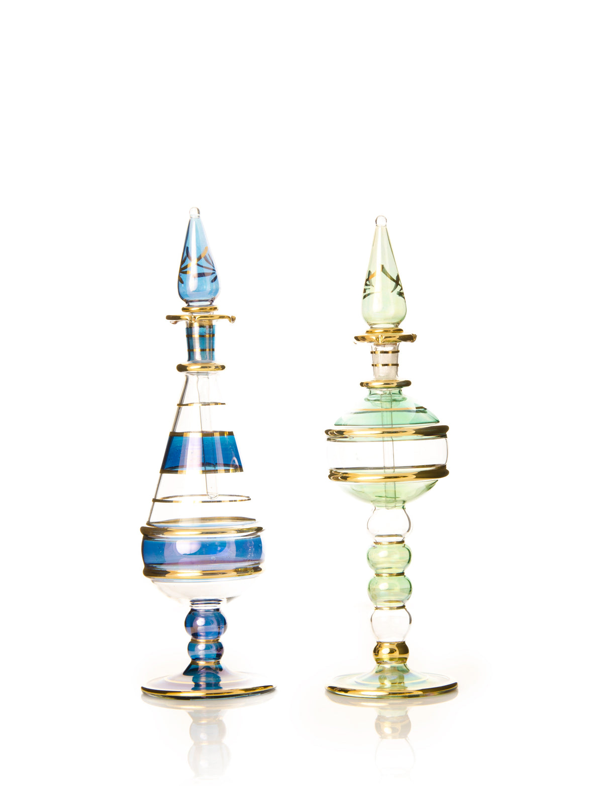 Basma Mint Orbs — hand-blown Egyptian glass perfume bottle, Model 41, wholesale from Cairo