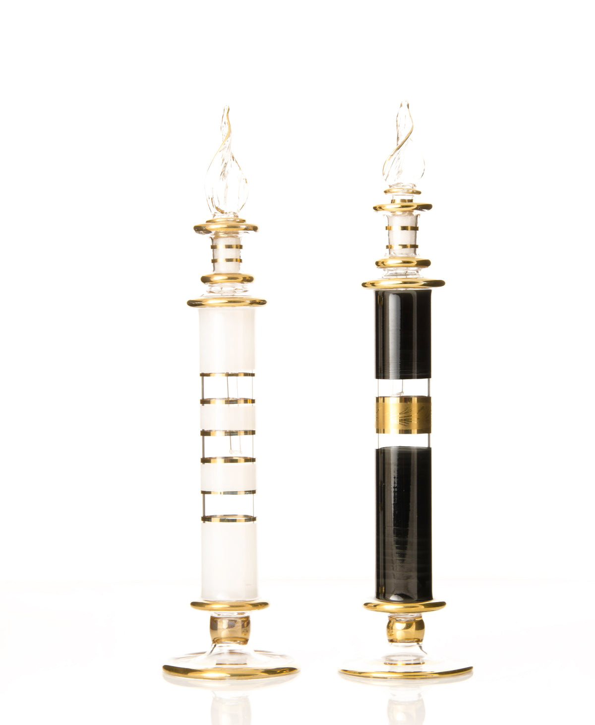 Layali Onyx Column — hand-blown Egyptian glass perfume bottle, Model 70, wholesale from Cairo