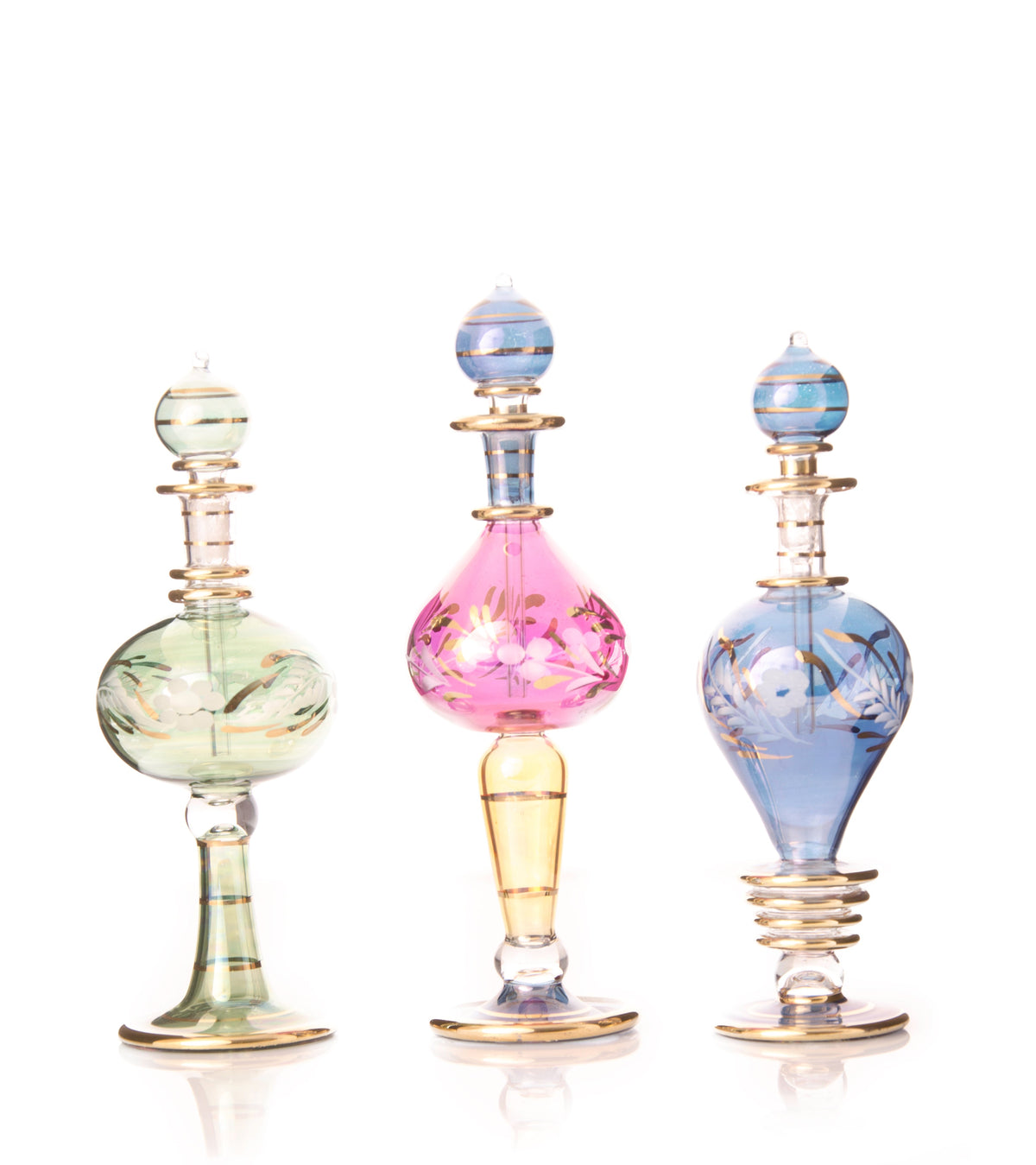Nesrine Blush Chalice — hand-blown Egyptian glass perfume bottle, Model 74, wholesale from Cairo