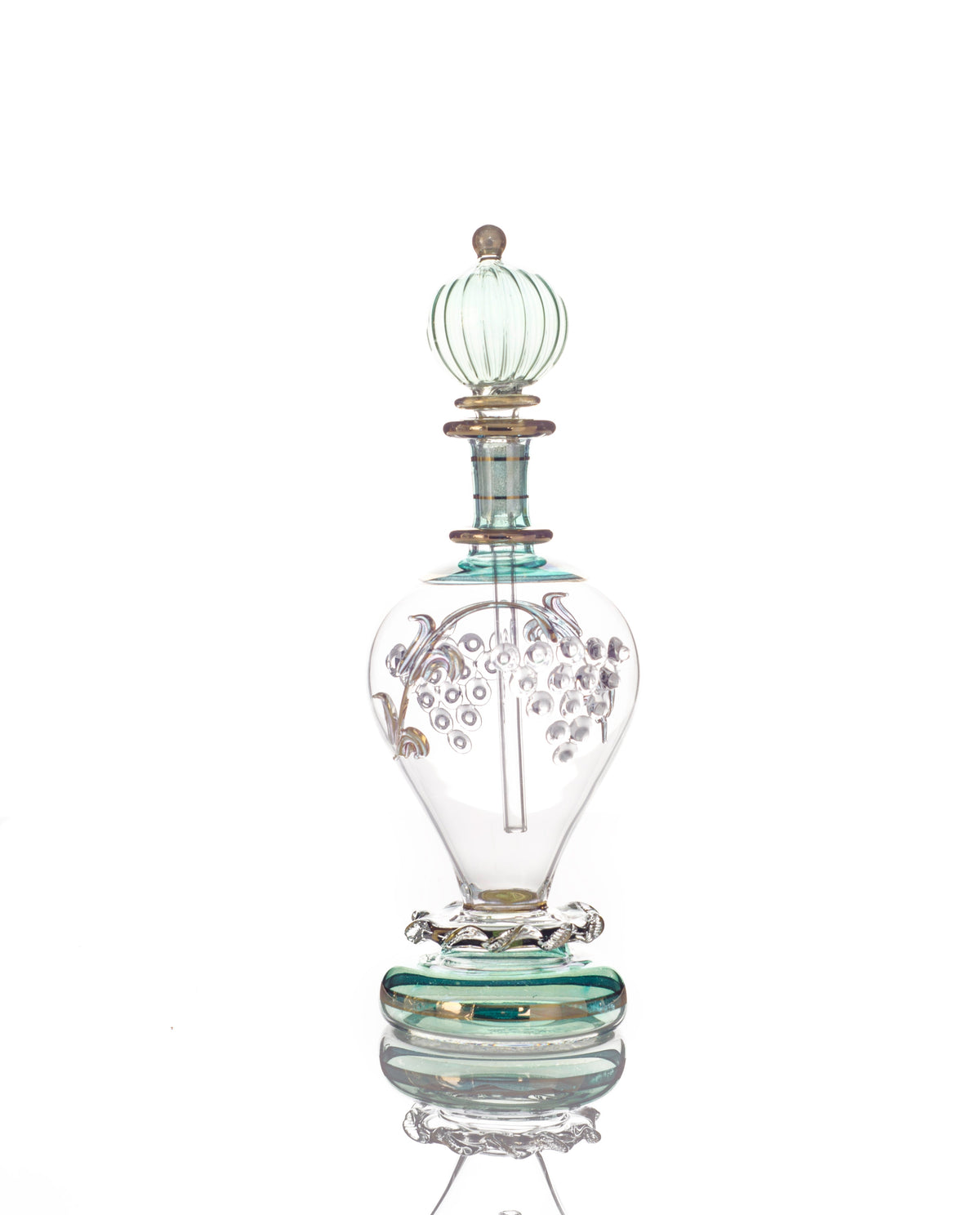 Gihan Crystal Grape — hand-blown Egyptian glass perfume bottle, Model 76, wholesale from Cairo