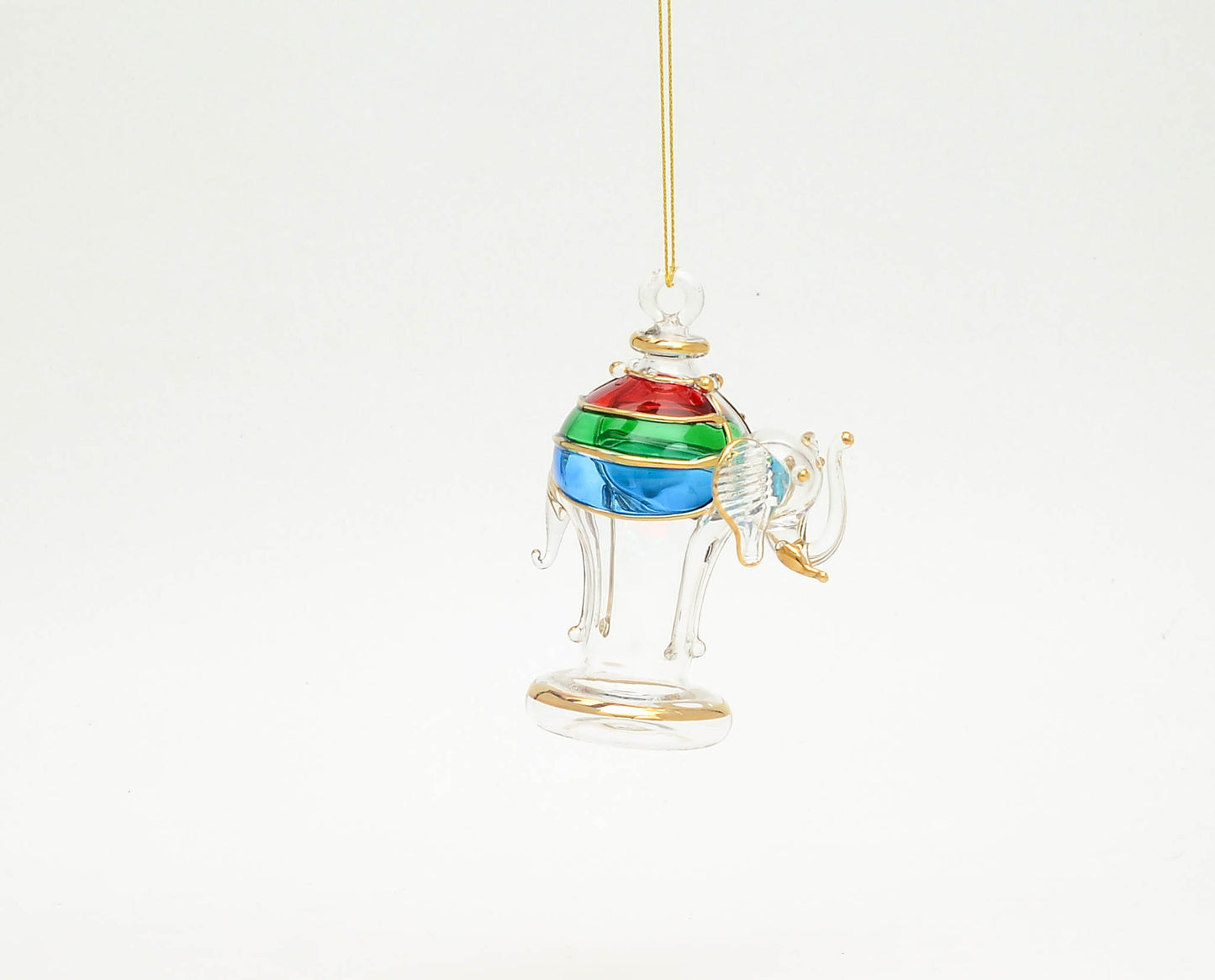 Fil Jewelled Elephant hand-blown Egyptian glass Christmas ornament, Model 121 — wholesale from Cairo