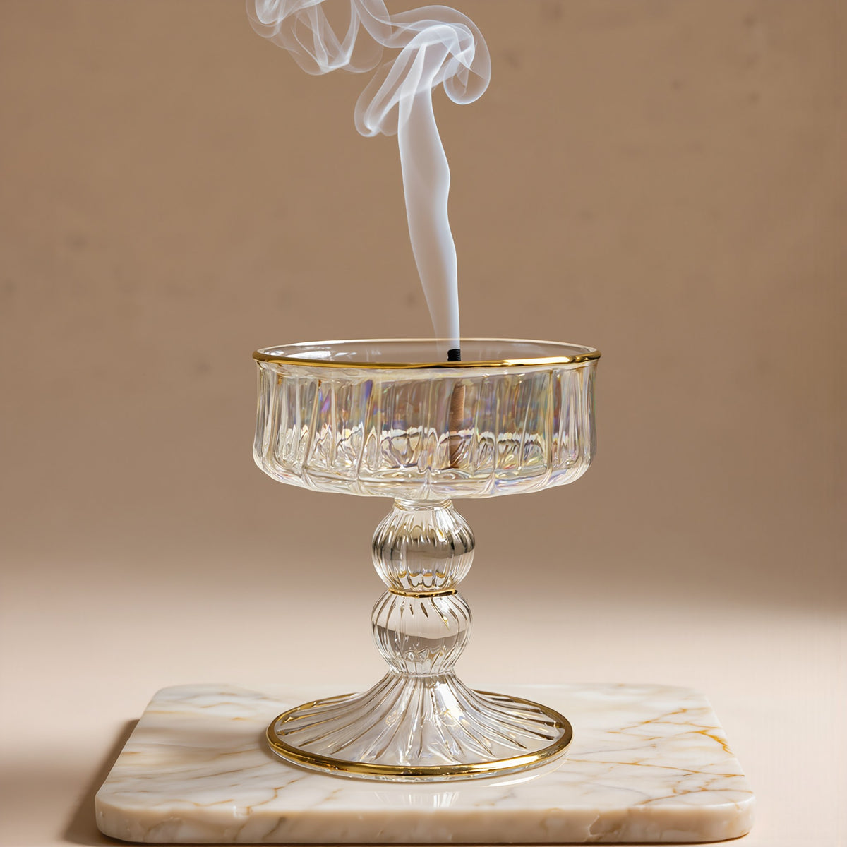 Egyptian Glass Mabkhara — Domed Pedestal Bakhoor Burner (Model 144)