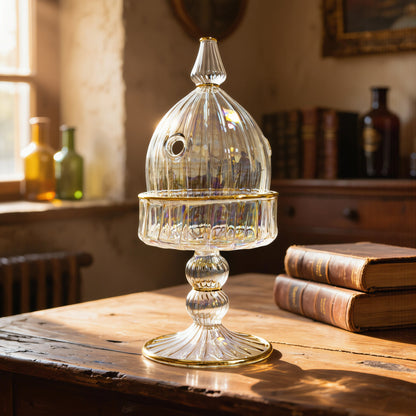 Egyptian Glass Mabkhara — Domed Pedestal Bakhoor Burner (Model 144)