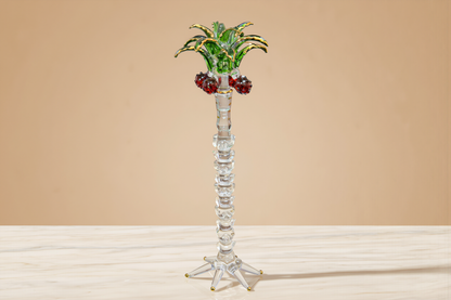 Egyptian Glass Date Palm — Hand-Blown Nakhla Figurine with Gold Fronds, 21 cm (Model 151)