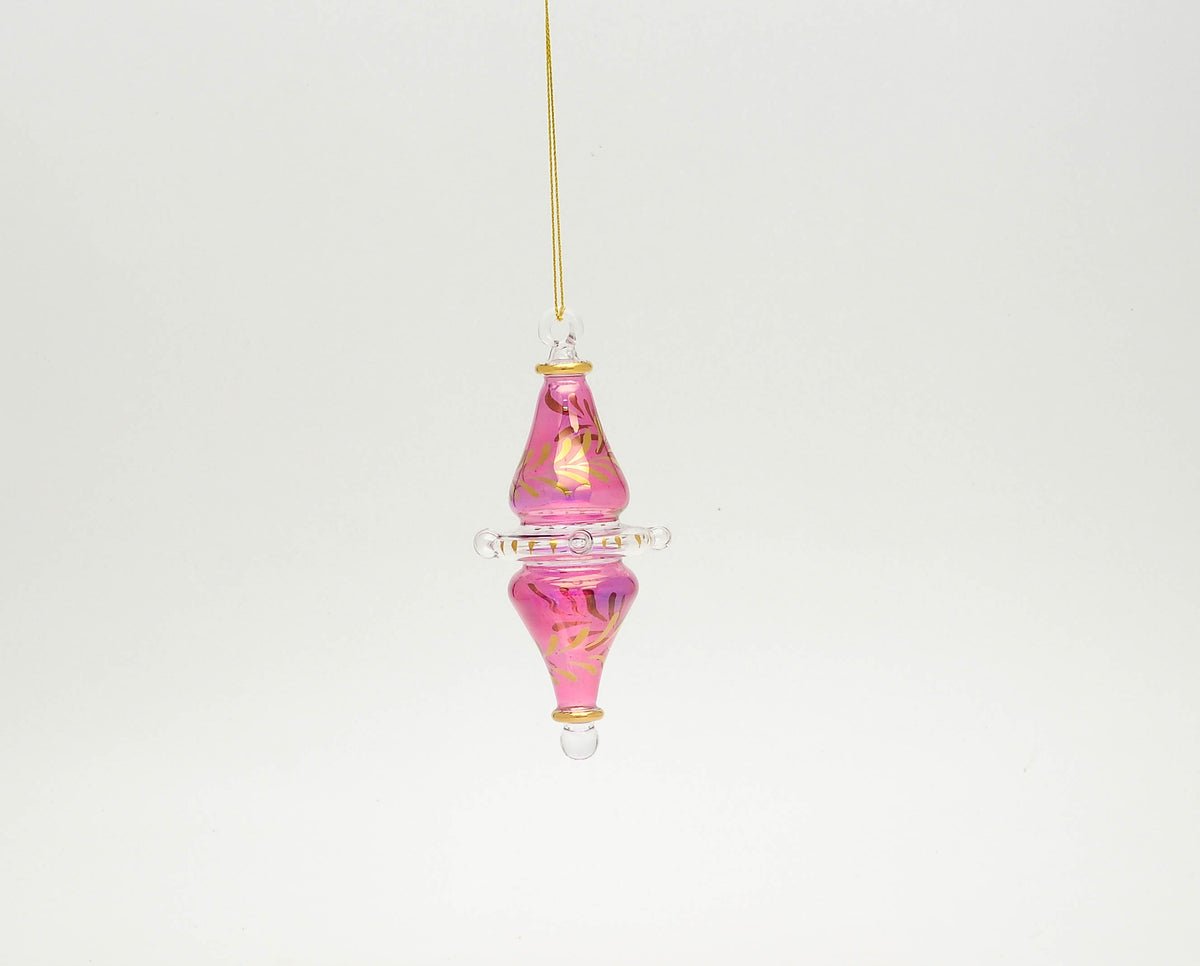 Fulla Rose Lustre hand-blown Egyptian glass Christmas finial, Model 109 — wholesale from Cairo