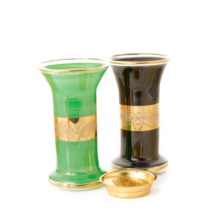 Bidaya Majlis pack — hand-blown glass mabkhara with engraved gold band