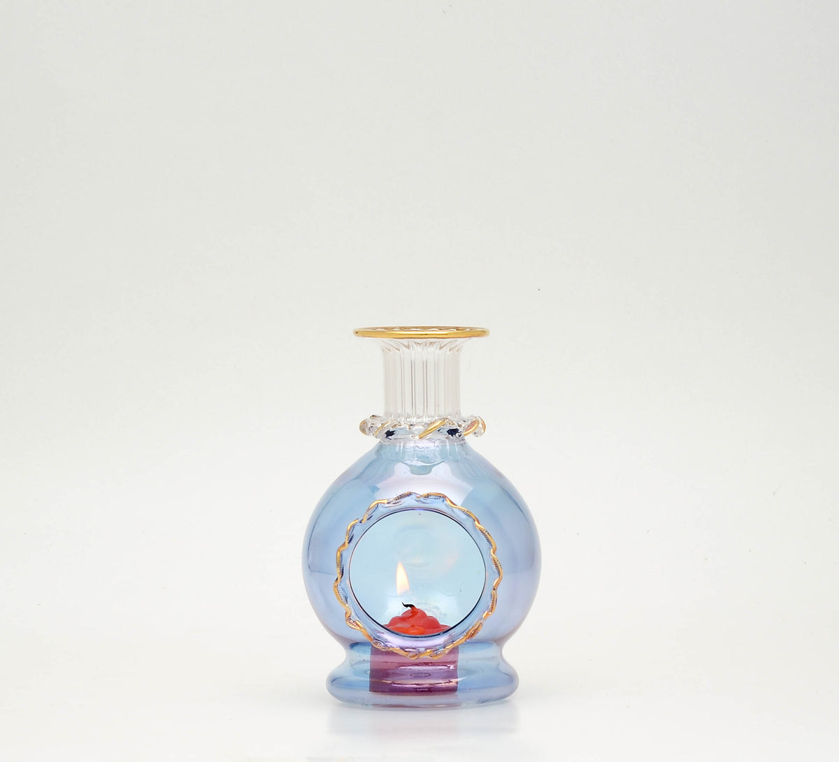 Durra mini Egyptian glass perfume bottle with beaded collar, model 184