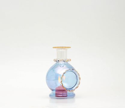 Durra globe mini perfume bottle in blue and rose glass