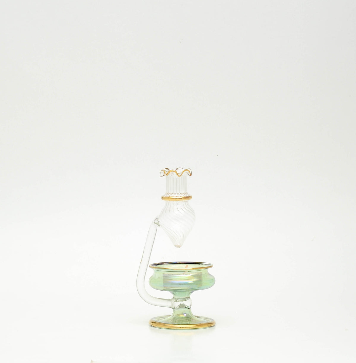 Durra mini perfume bottle in green and rose glass