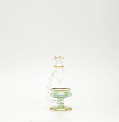 Durra mini perfume bottle in green and rose glass
