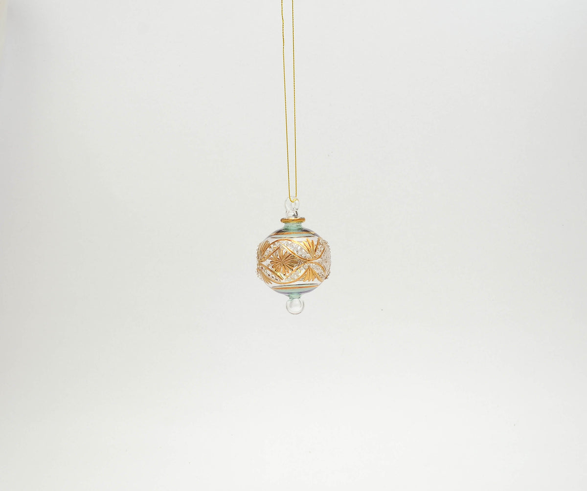 Doha Emerald Starburst hand-blown Egyptian glass Christmas ornament, Model 105 — wholesale from Cairo