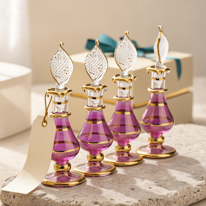 Royal Attar Trio — 3 Hand-Blown Perfume Bottles in Velvet Gift Box (Set 01)