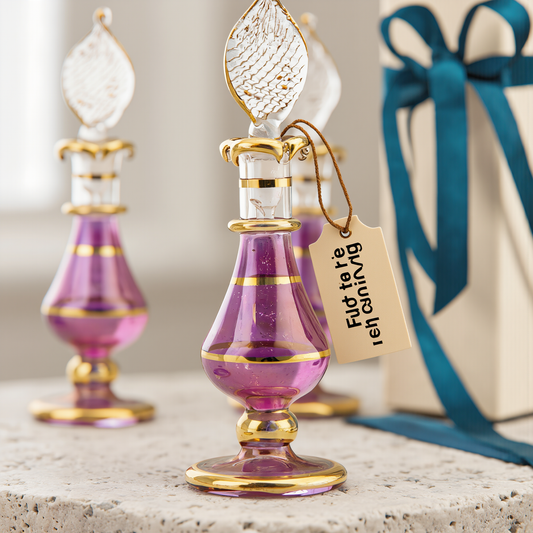 Royal Attar Trio — 3 Hand-Blown Perfume Bottles in Velvet Gift Box (Set 01)
