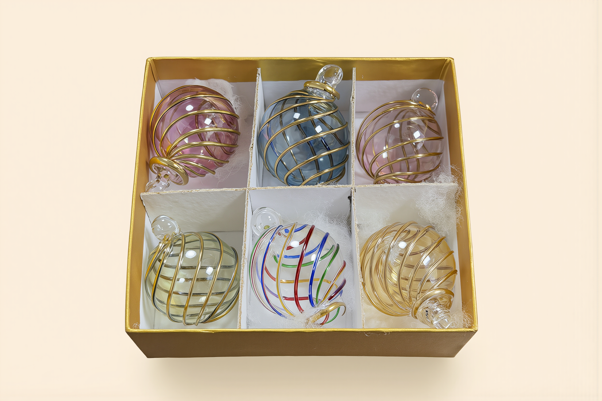 Christmas ornament set, hand-blown glass, wholesale