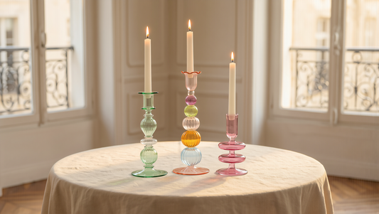 Lot en stock — 50 bougeoirs en verre assortis