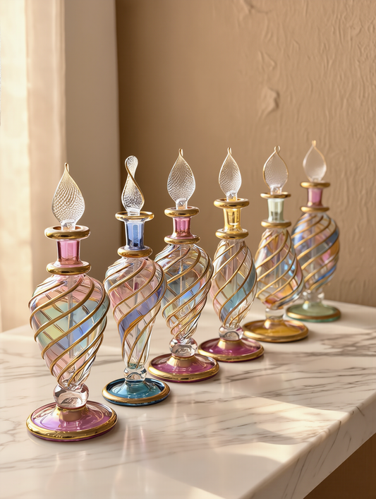 Coffret Alwan de 5 — mini flacons à spirale pastel, cinq formes