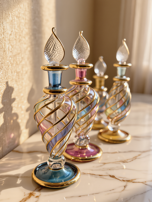 Coffret Alwan de 5 — mini flacons à spirale pastel, cinq formes