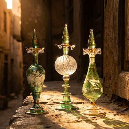 Hand-blown Egyptian glass sample box — best-selling pieces from the Grand Bazaar Cairo workshop
